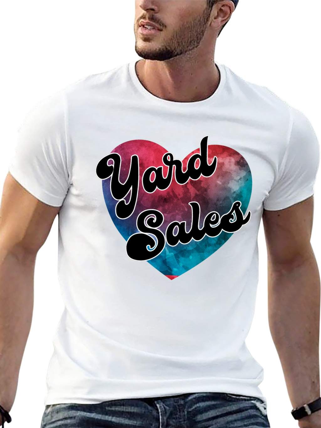 Yard Sales Heart Graphic Tee - Casual Comfort