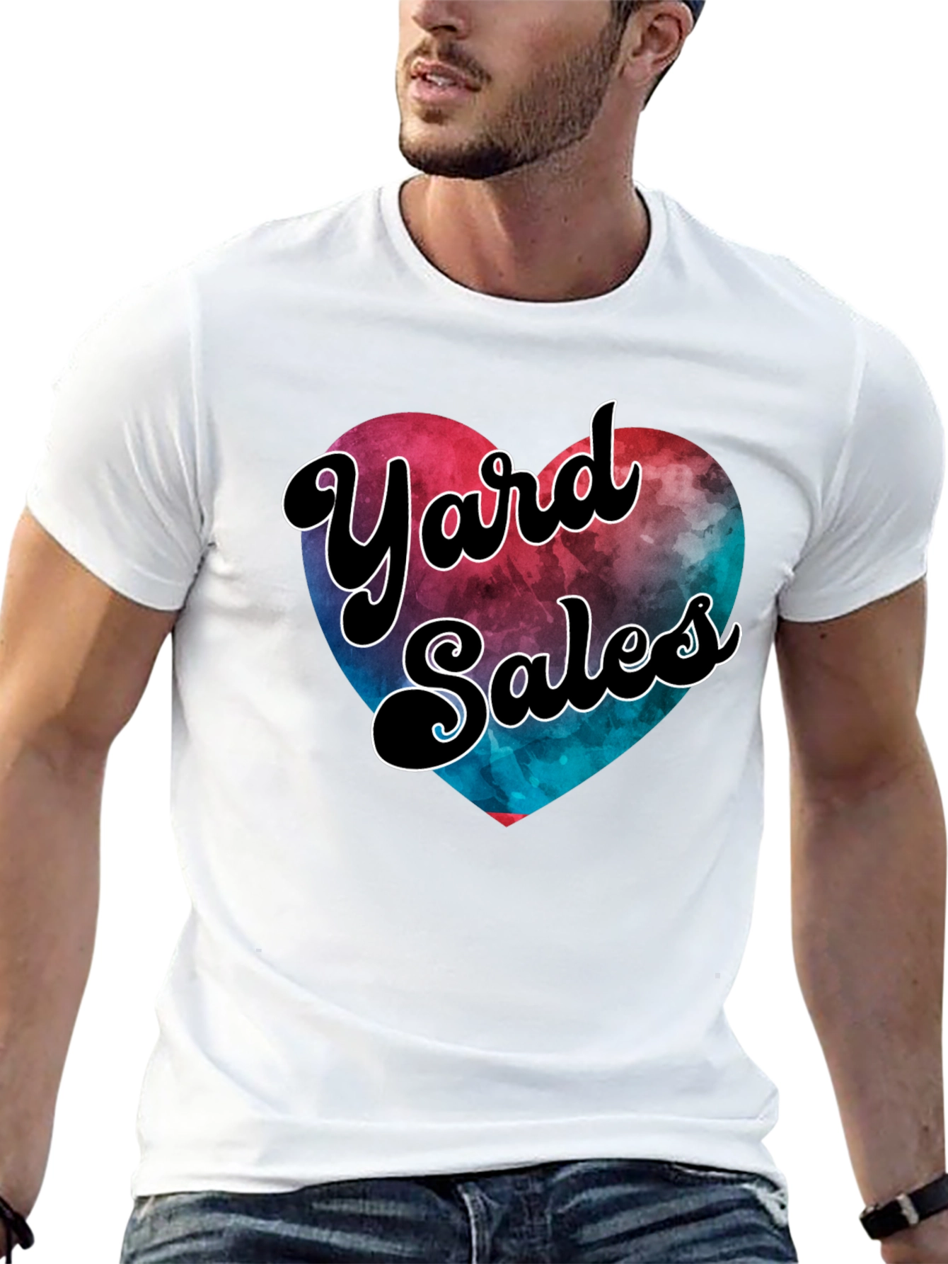 Yard Sales Heart Graphic Tee - Casual Comfort