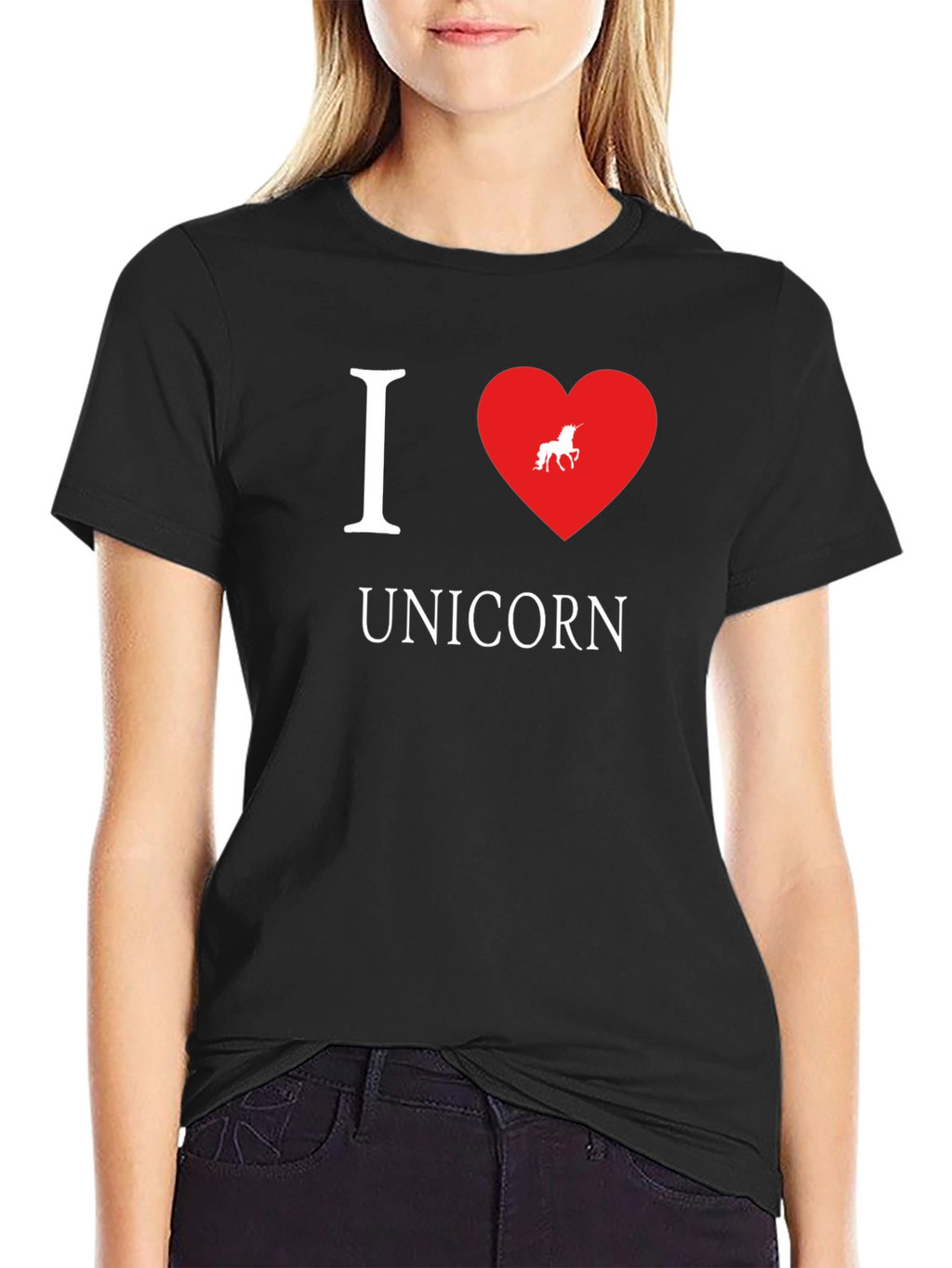 I Heart Unicorn Black T-Shirt