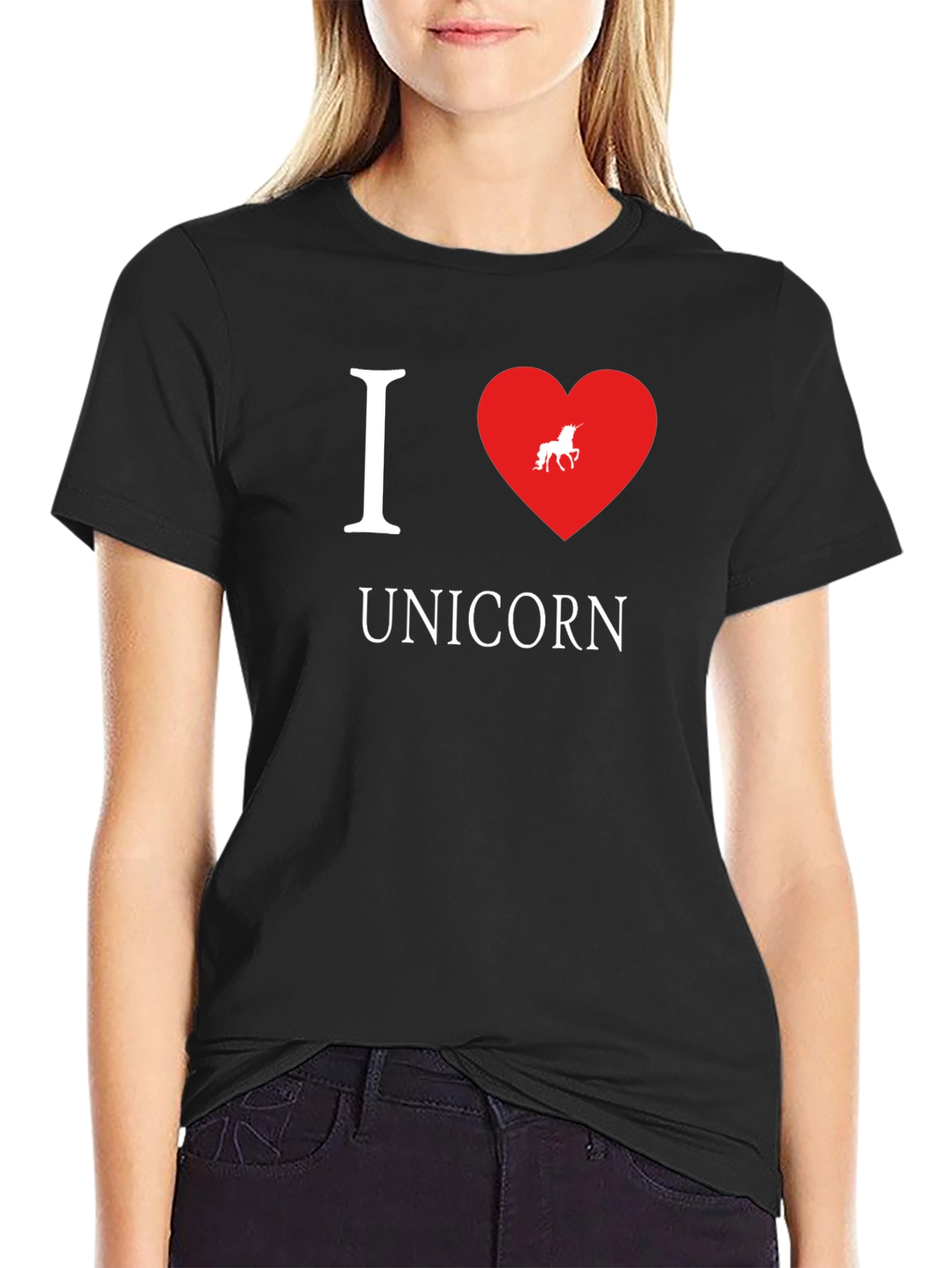 I Heart Unicorn Black T-Shirt