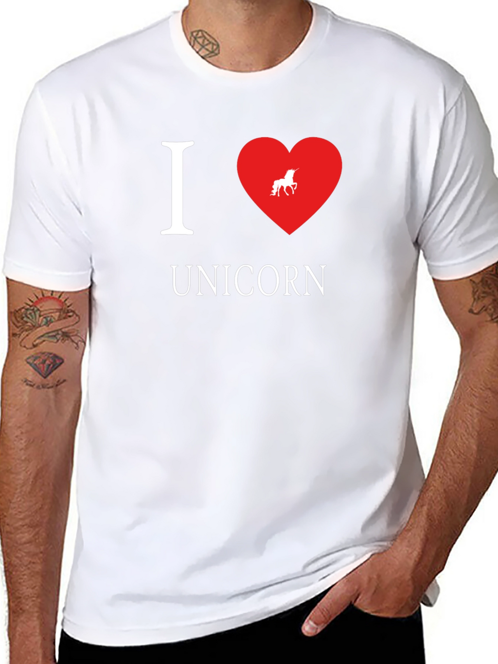 I Heart Unicorn Black T-Shirt