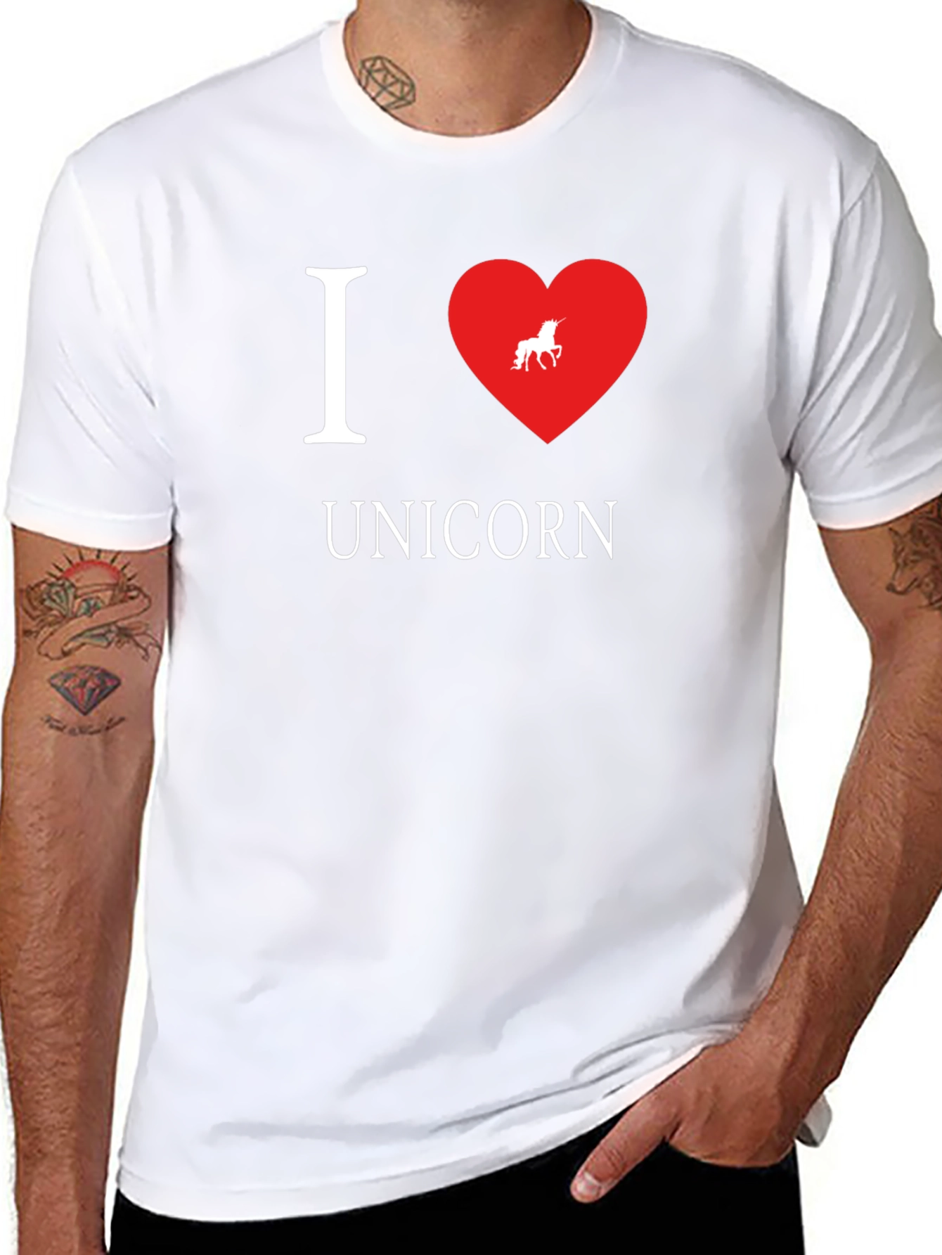 I Heart Unicorn Black T-Shirt