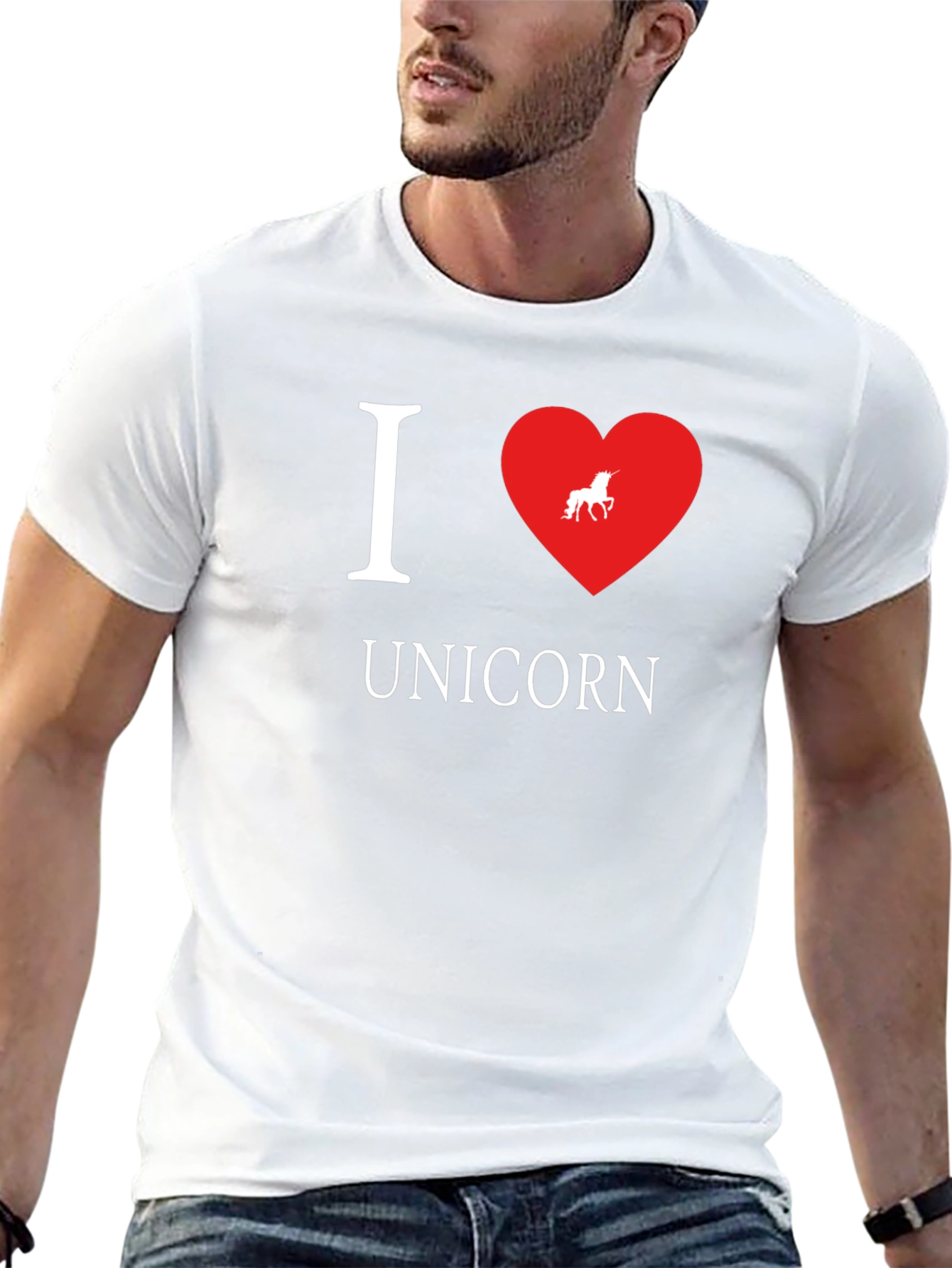 I Heart Unicorn Black T-Shirt