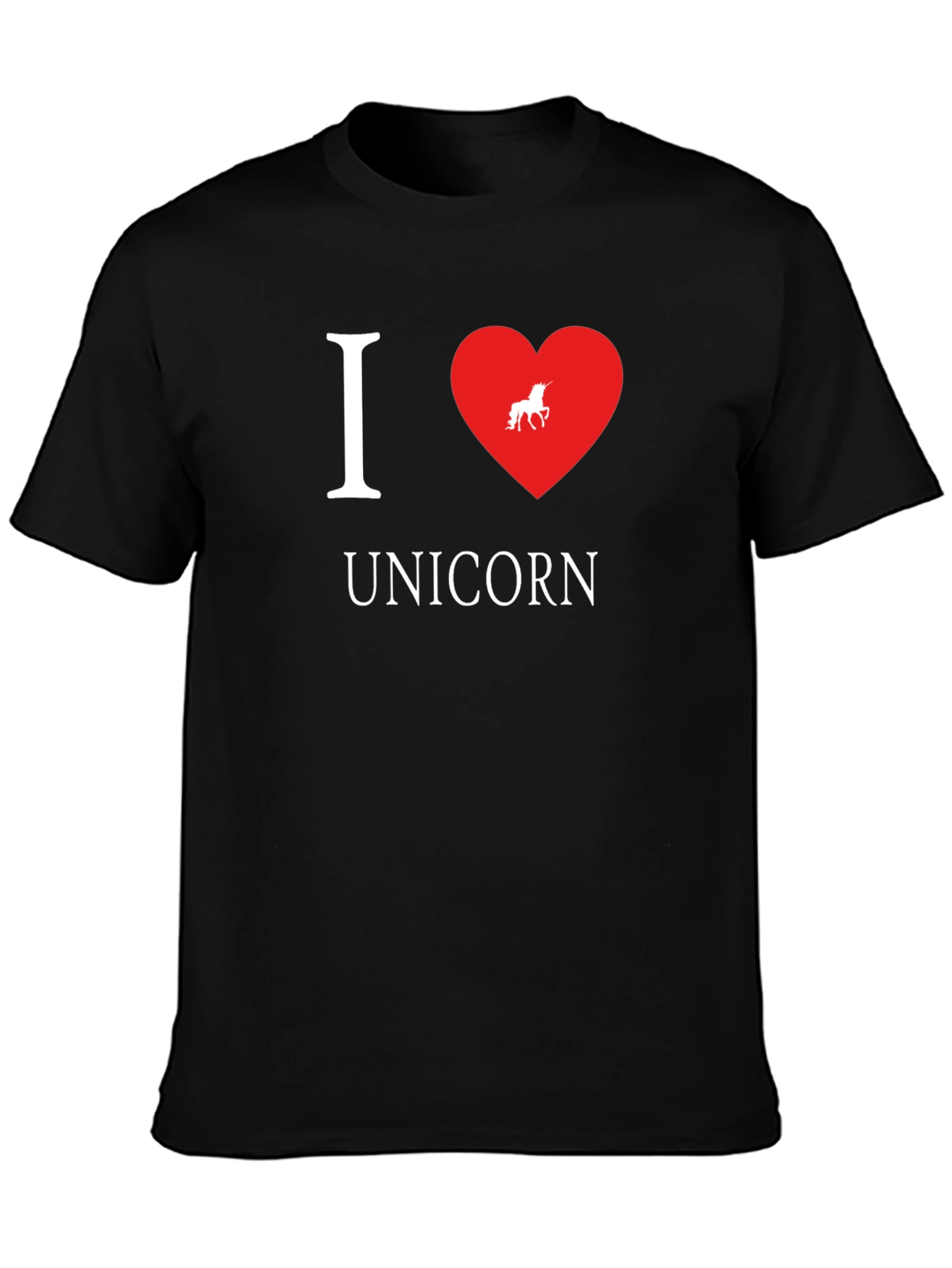 I Heart Unicorn Black T-Shirt