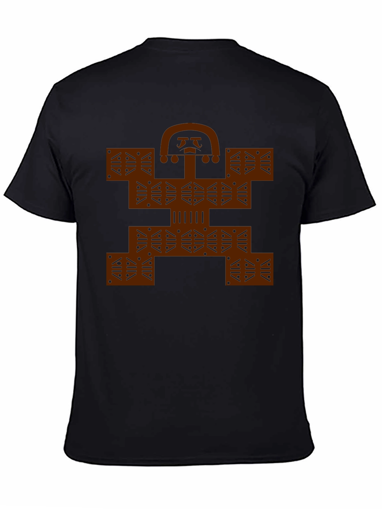 Colombian Molas Inspired Graphic Print Black Tee