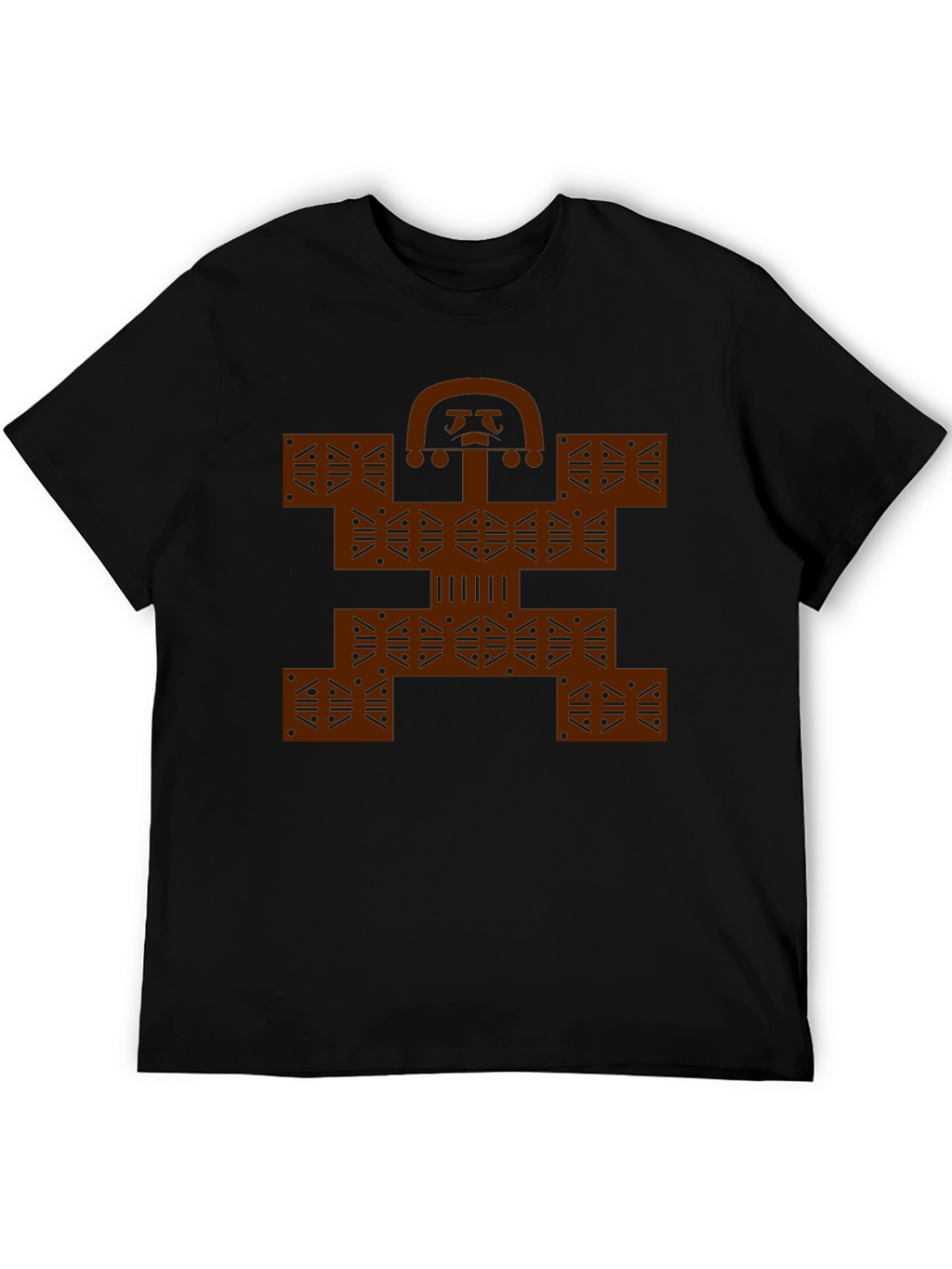 Colombian Molas Inspired Graphic Print Black Tee
