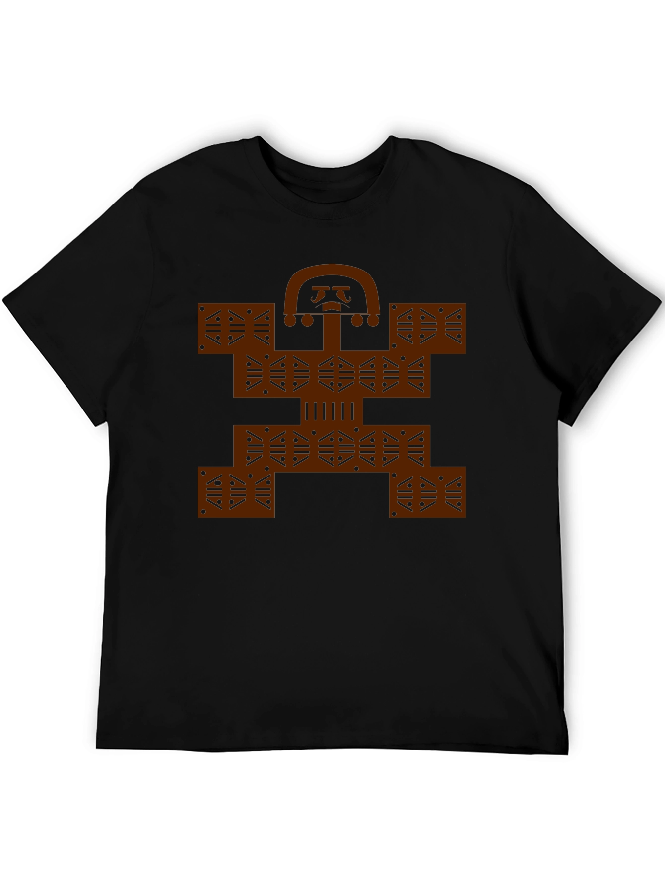 Colombian Molas Inspired Graphic Print Black Tee