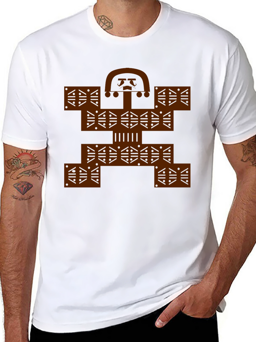 Colombian Molas Inspired Graphic Print Black Tee