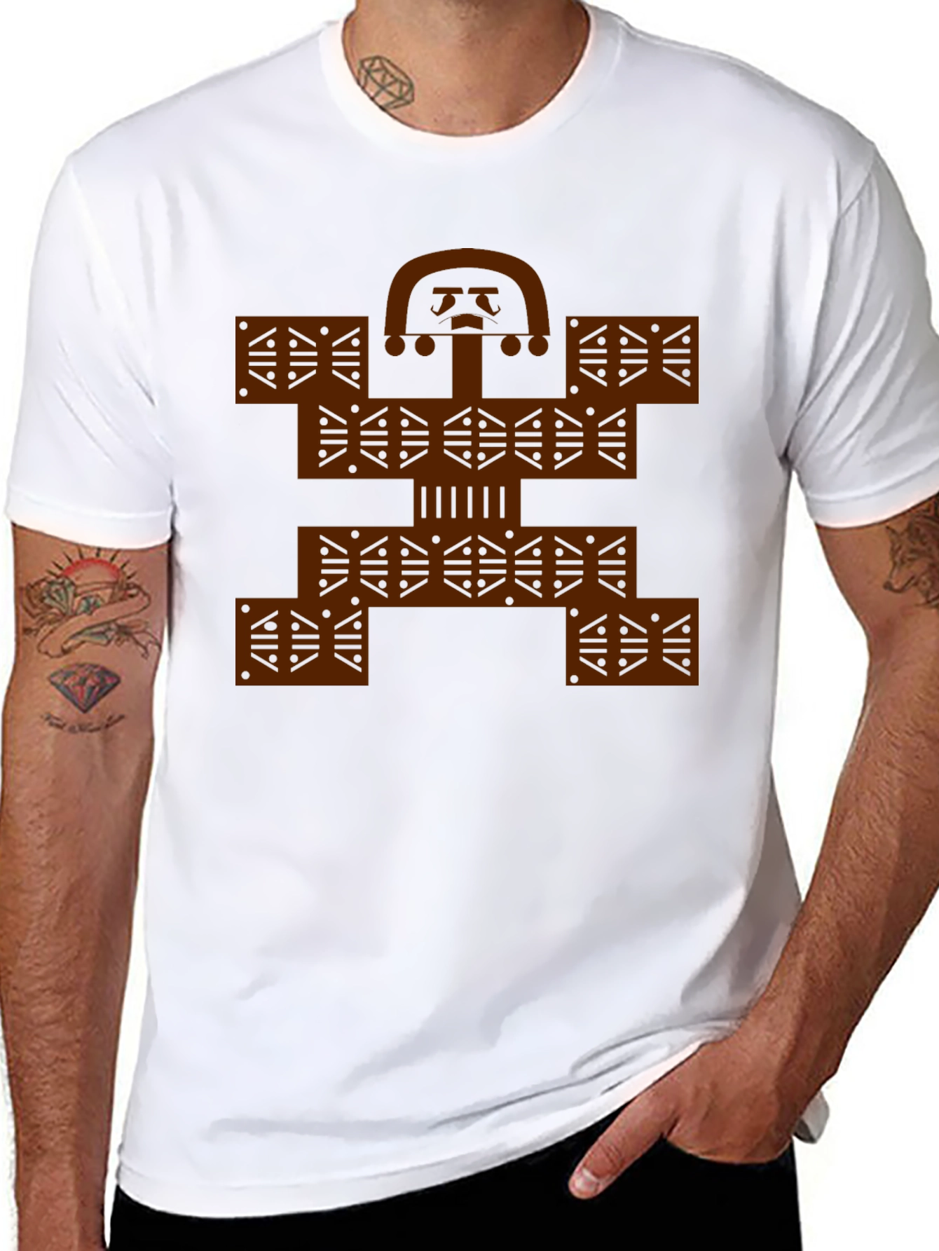 Colombian Molas Inspired Graphic Print Black Tee