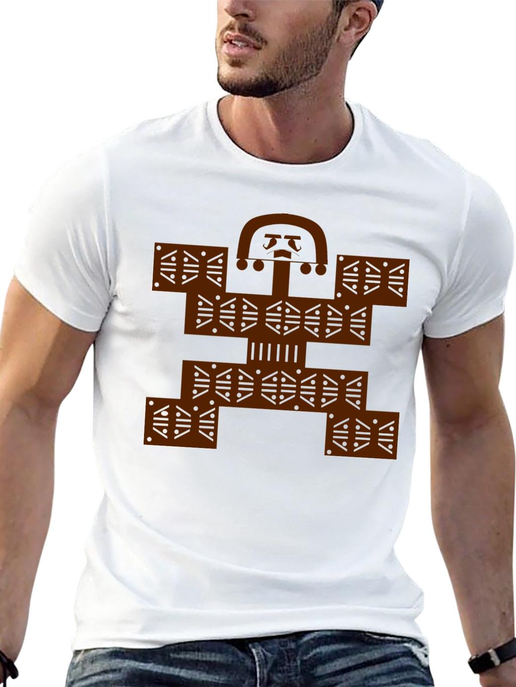 Colombian Molas Inspired Graphic Print Black Tee
