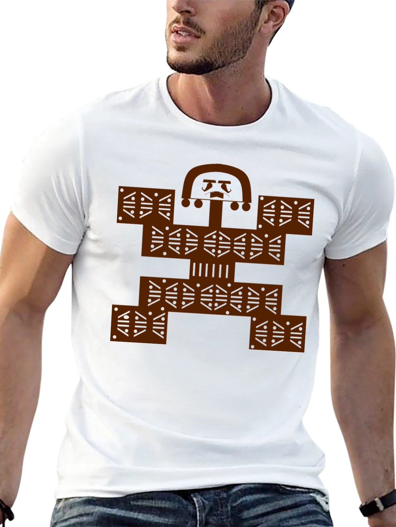 Colombian Molas Inspired Graphic Print Black Tee