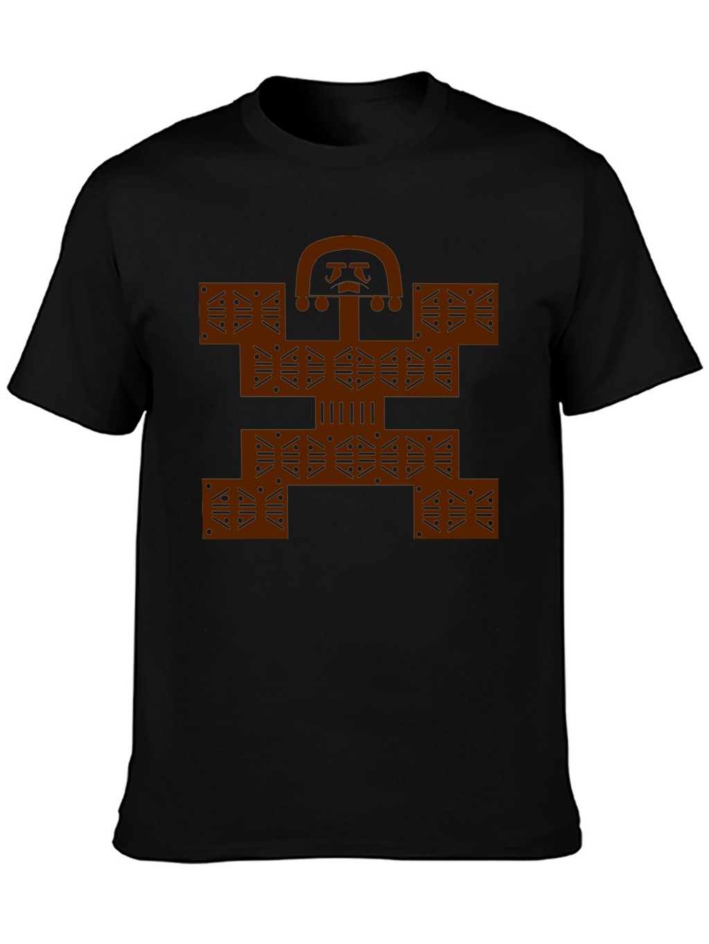 Colombian Molas Inspired Graphic Print Black Tee