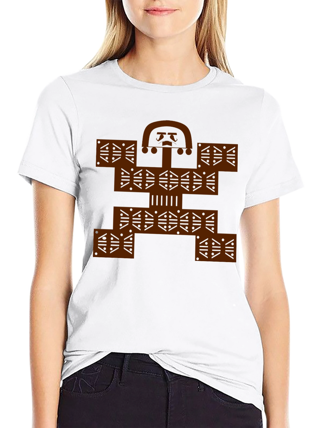 Colombian Molas Inspired Graphic Print Black Tee