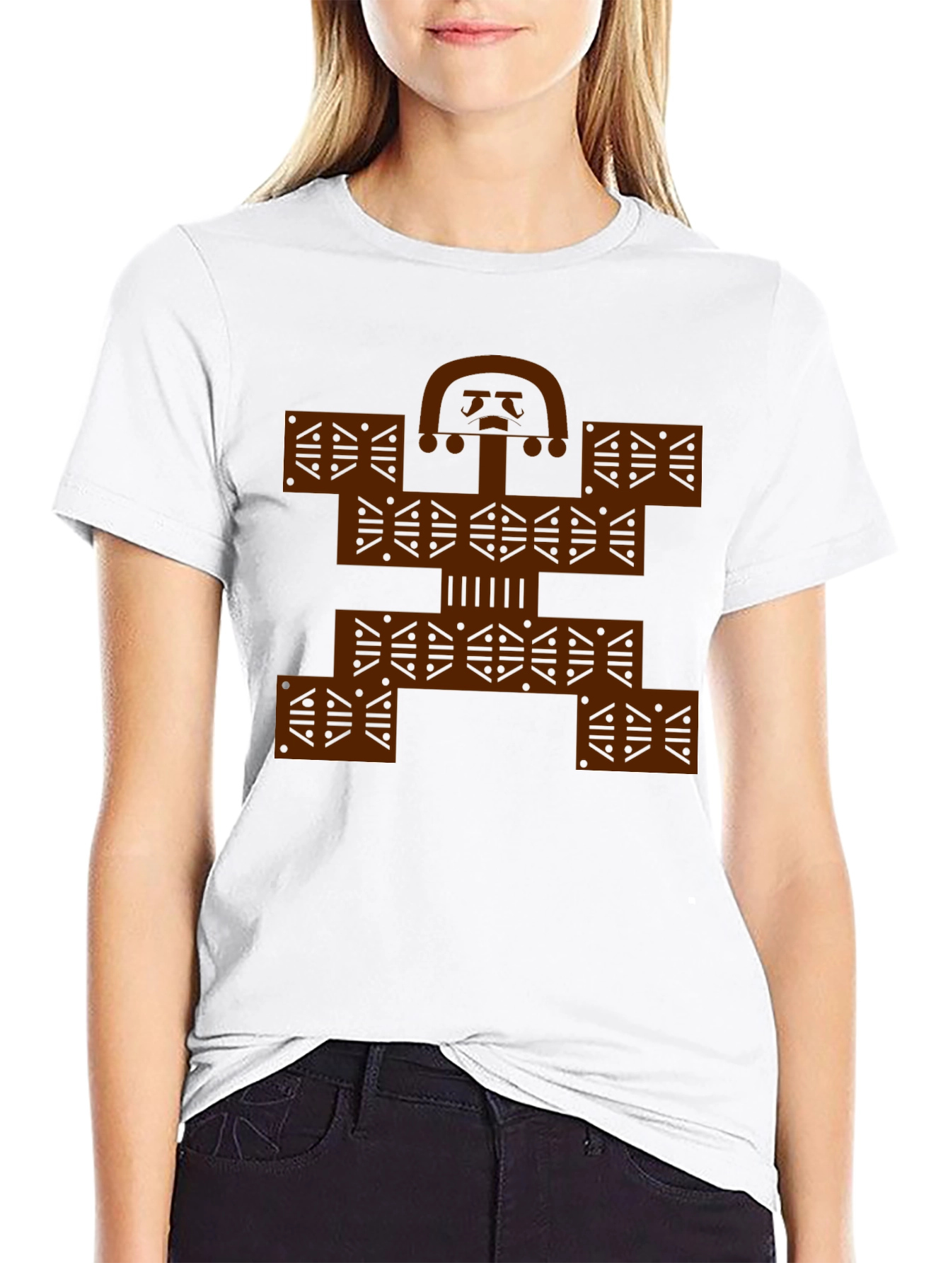 Colombian Molas Inspired Graphic Print Black Tee