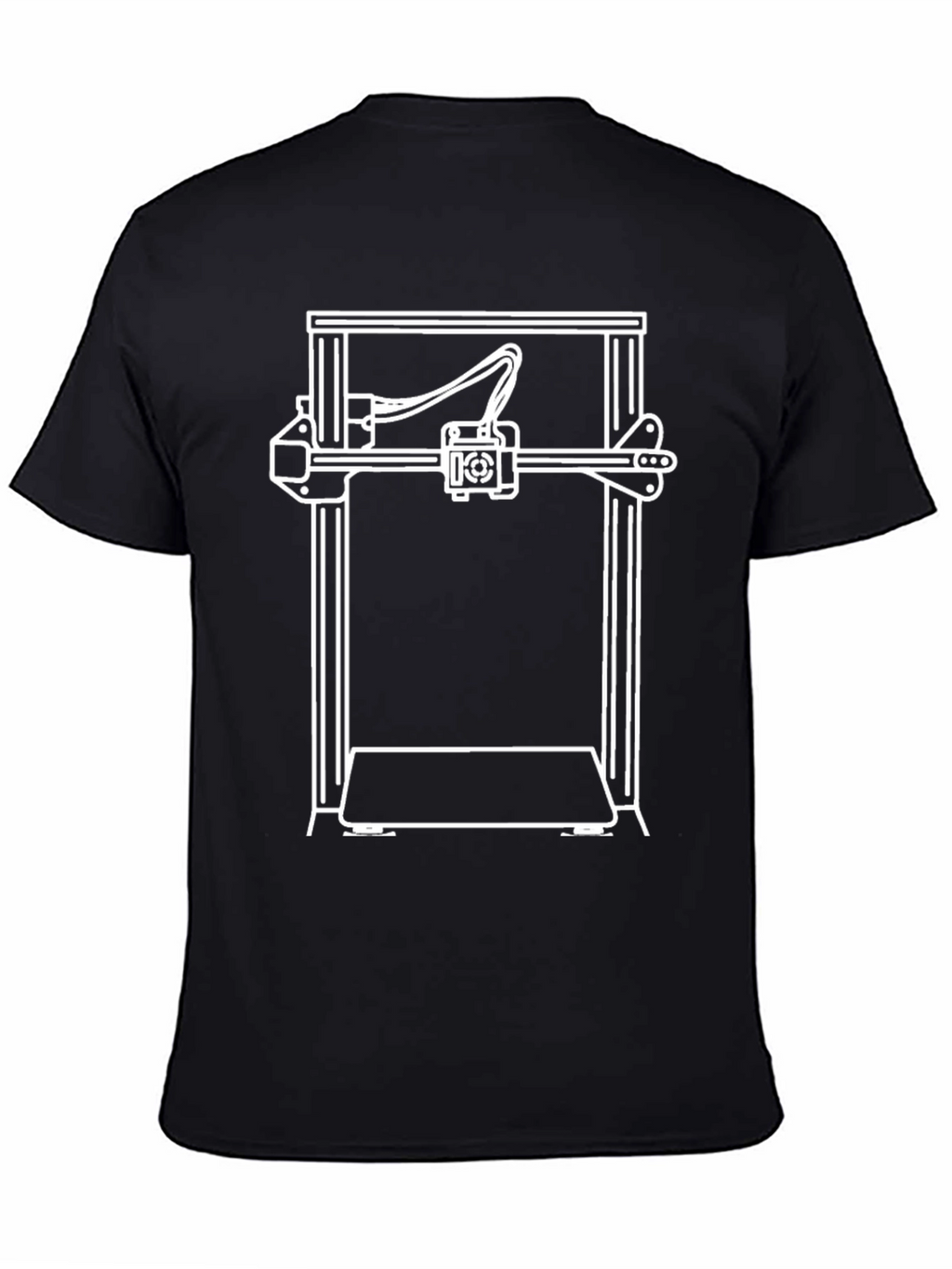 3D Printer Graphic Tee - Black Modern Design