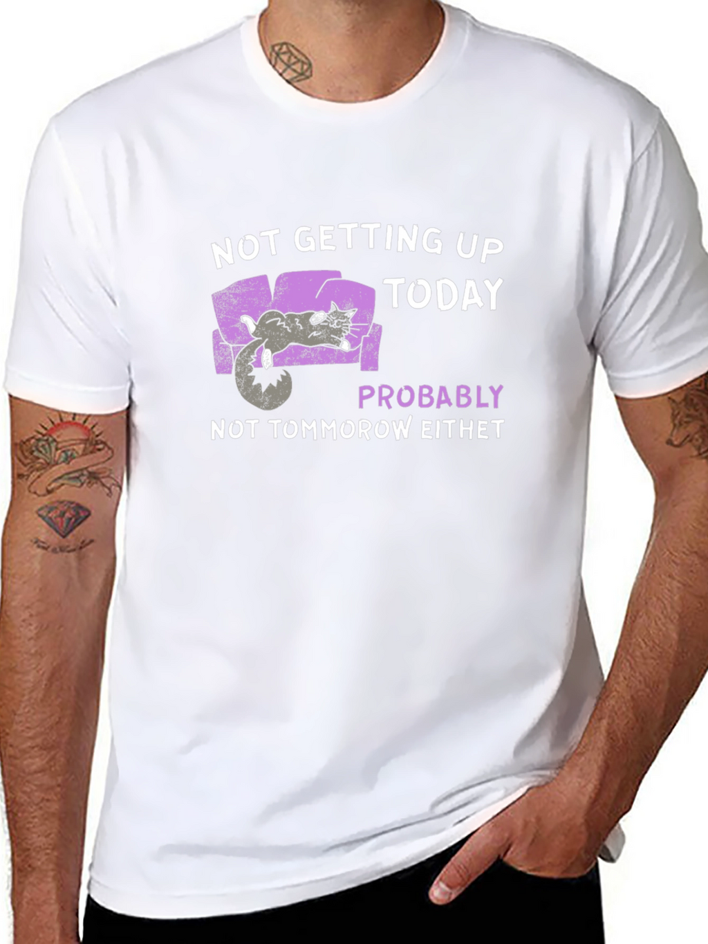 Lazy Cat T-Shirt - Not Getting Up Today
