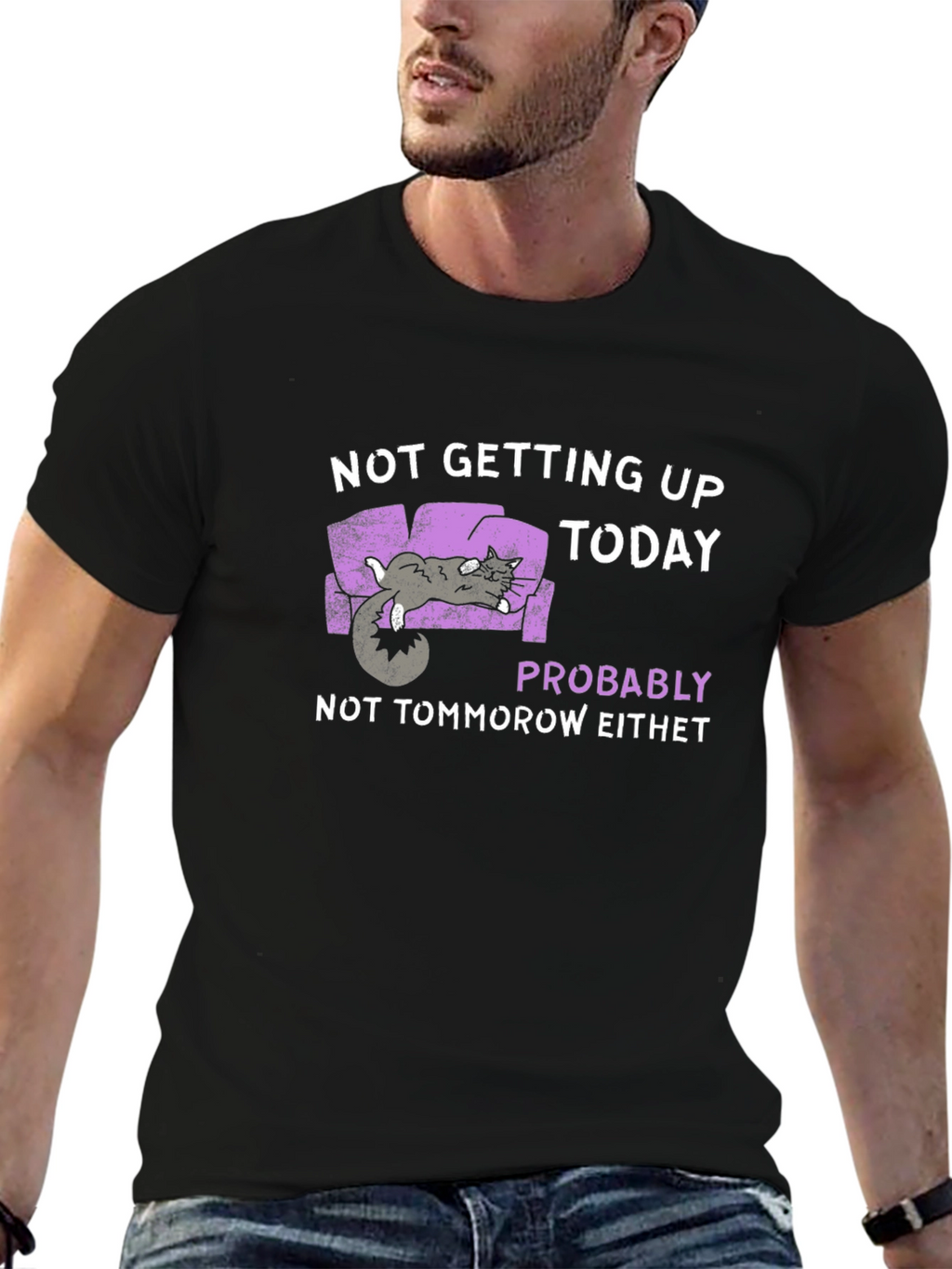 Lazy Cat T-Shirt - Not Getting Up Today
