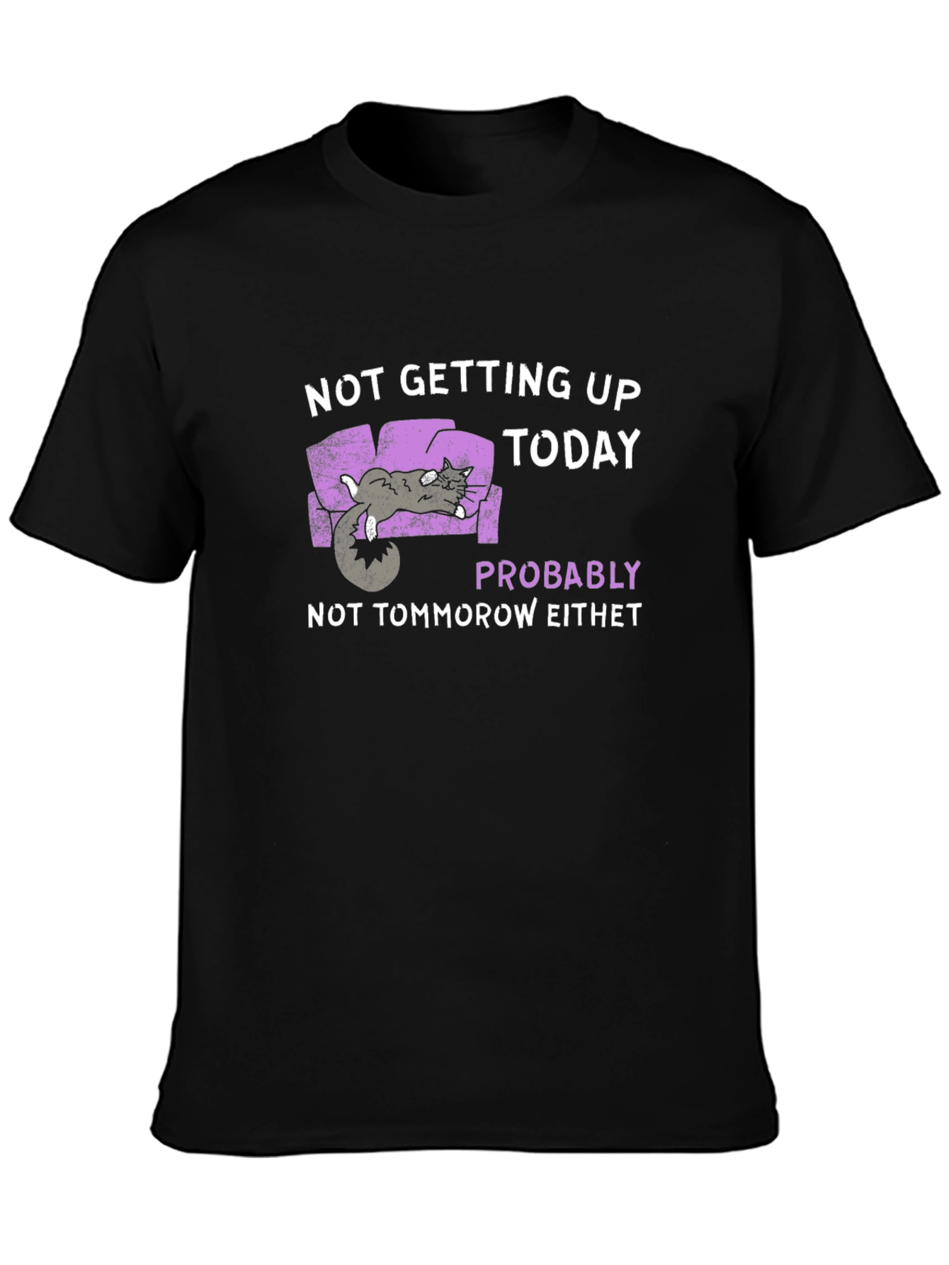 Lazy Cat T-Shirt - Not Getting Up Today