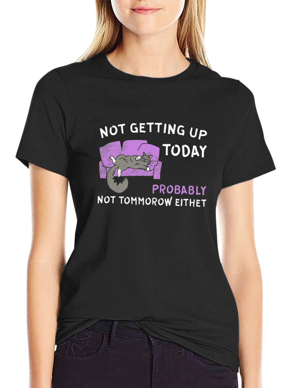 Lazy Cat T-Shirt - Not Getting Up Today