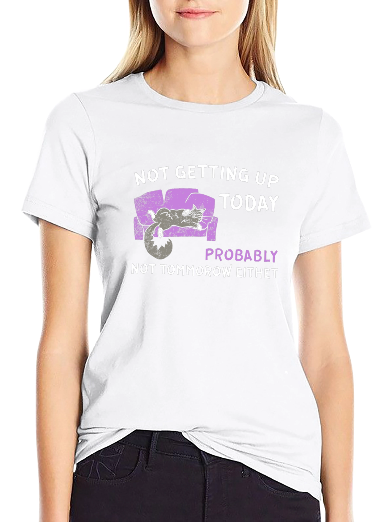 Lazy Cat T-Shirt - Not Getting Up Today