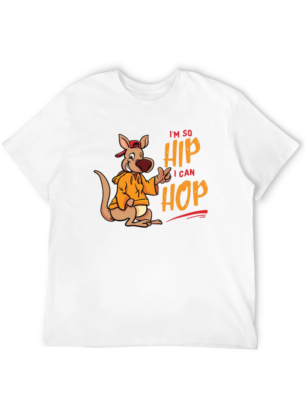 Hip Hop Kangaroo Graphic T-Shirt - Black