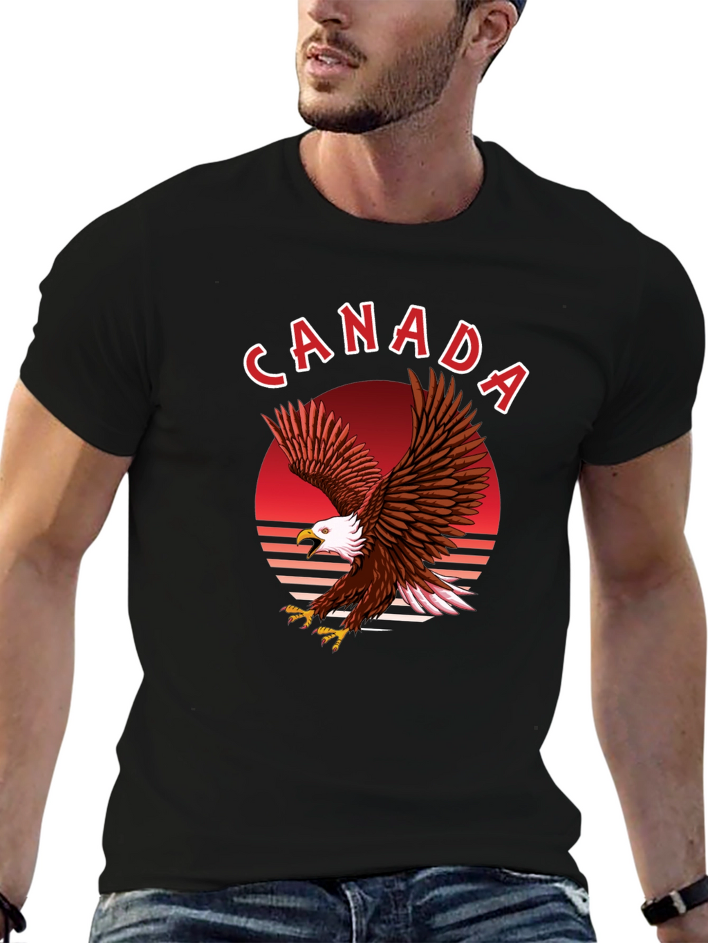 Canada Eagle Graphic T-Shirt - Black
