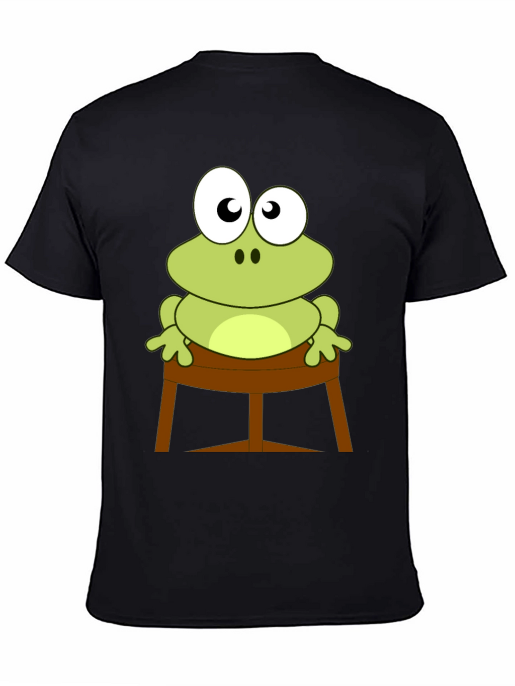 Frog on Stool Graphic Tee - Mens Black T-Shirt