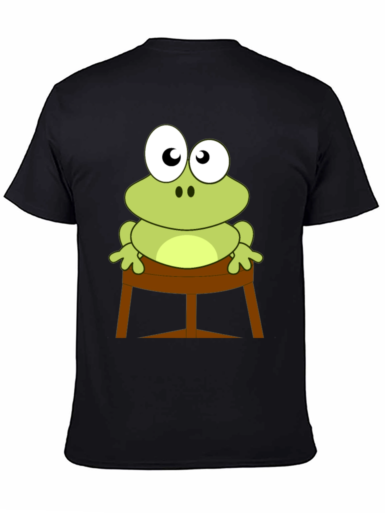 Frog on Stool Graphic Tee - Mens Black T-Shirt