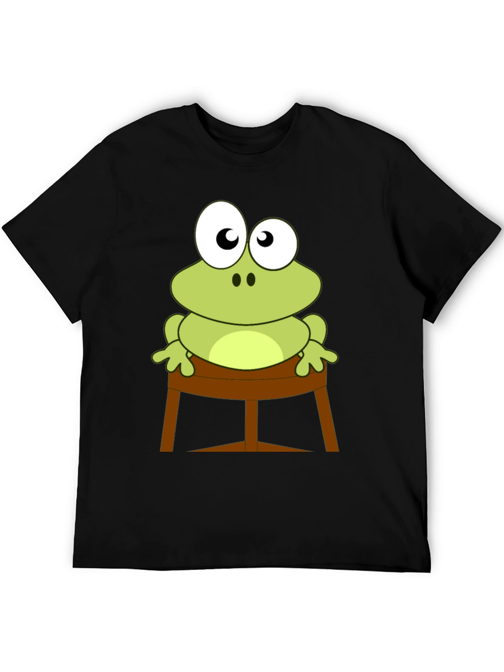 Frog on Stool Graphic Tee - Mens Black T-Shirt