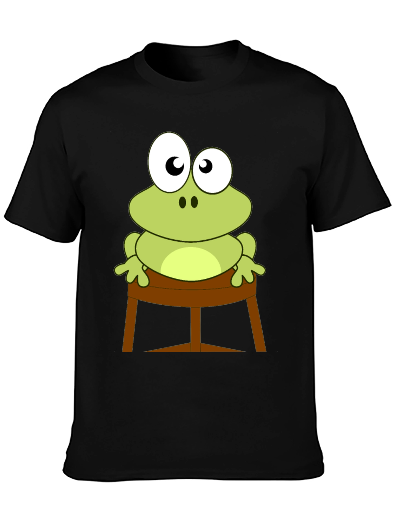 Frog on Stool Graphic Tee - Mens Black T-Shirt