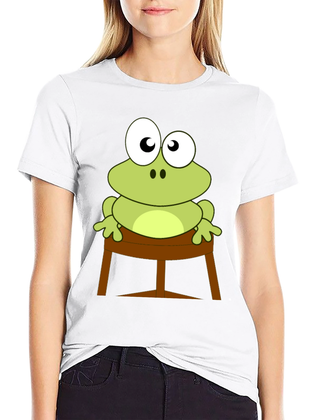 Frog on Stool Graphic Tee - Mens Black T-Shirt