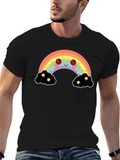 Rainbow Cloud Graphic Tee - Black Unisex T-Shirt