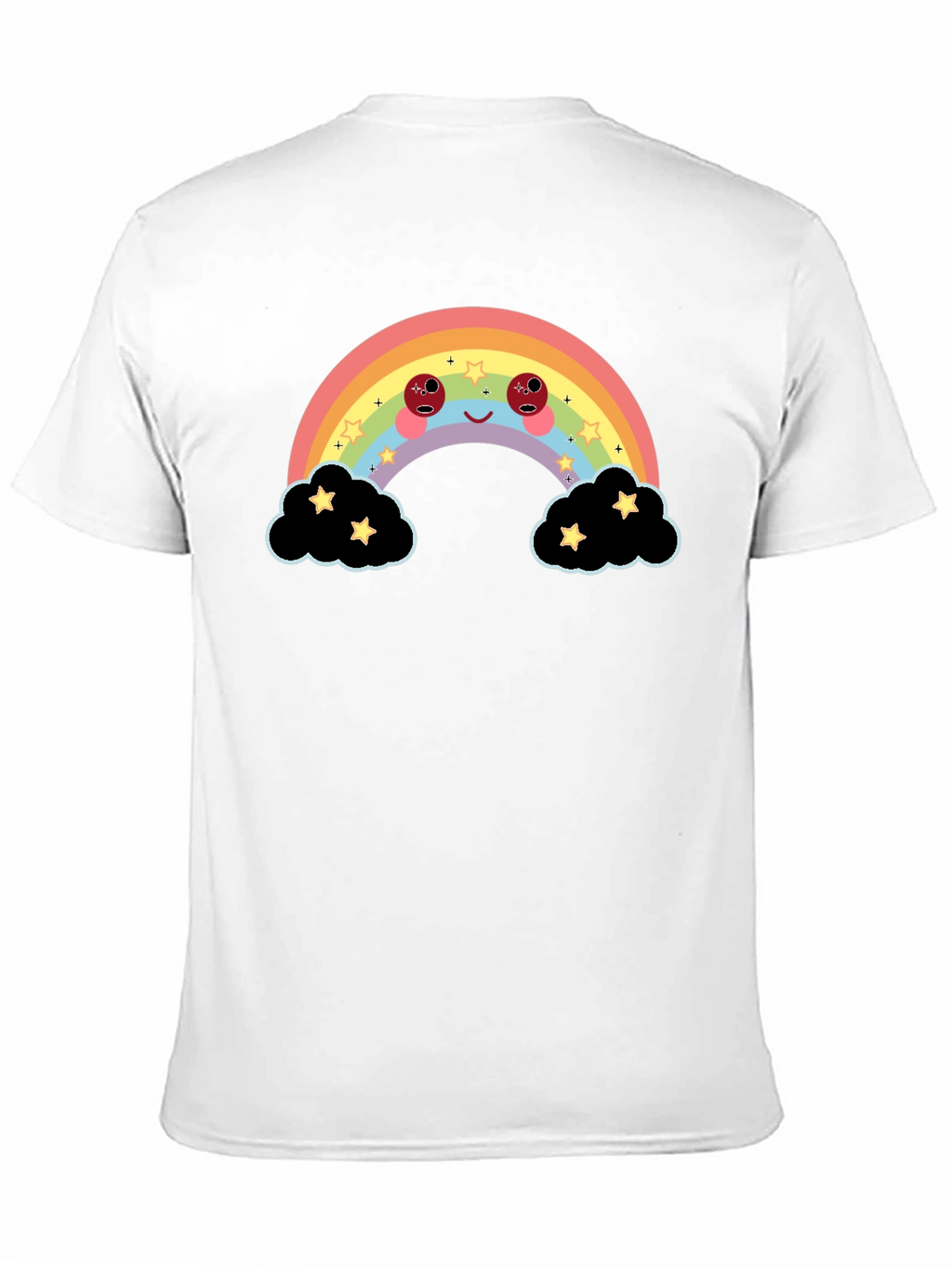Rainbow Cloud Graphic Tee - Black Unisex T-Shirt