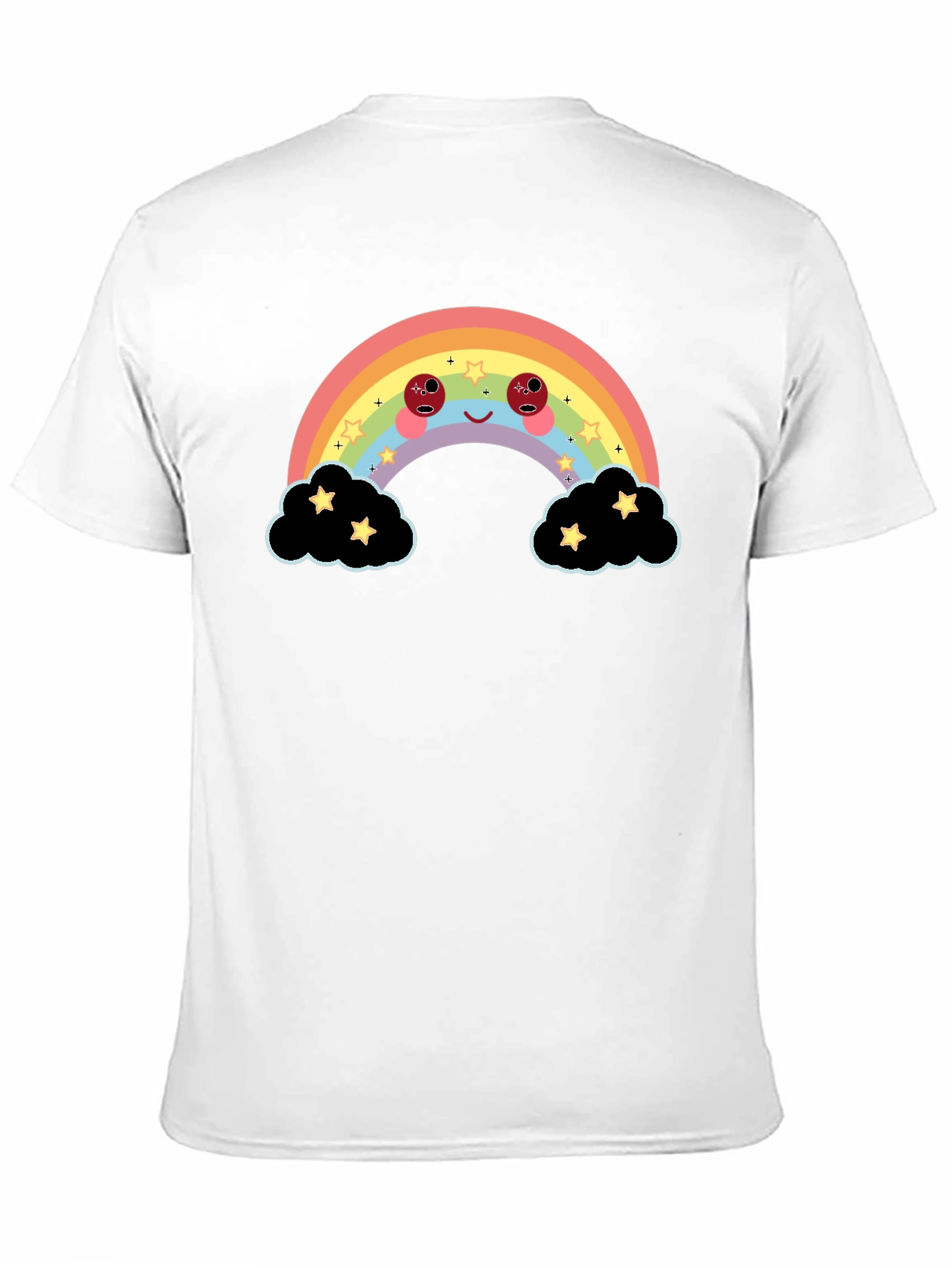 Rainbow Cloud Graphic Tee - Black Unisex T-Shirt