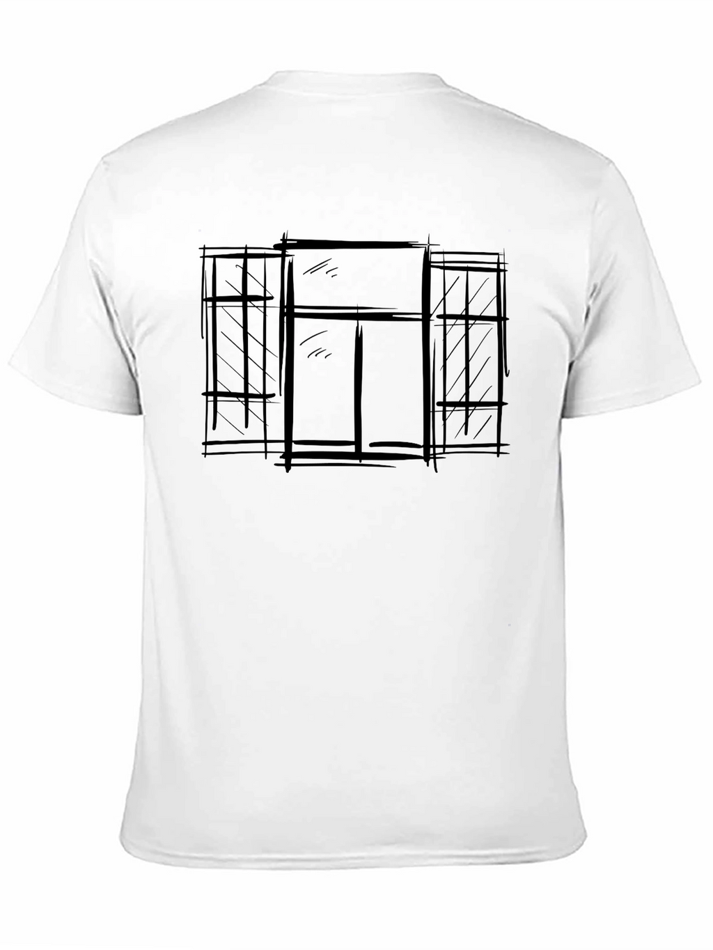 Abstract Window Graphic Tee - Modern Style