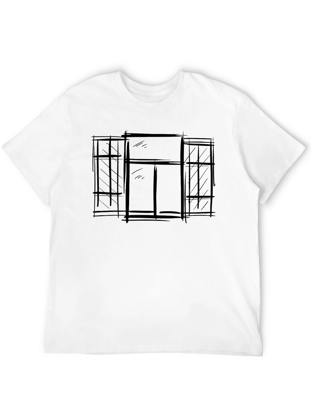Abstract Window Graphic Tee - Modern Style