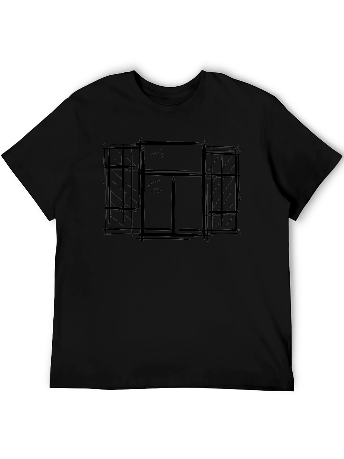 Abstract Window Graphic Tee - Modern Style