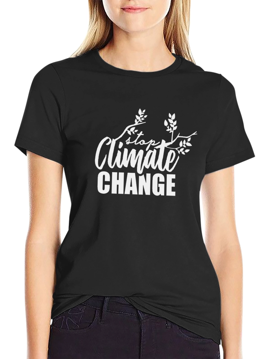 Stop Climate Change T-Shirt - Black