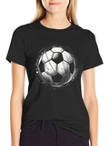 Soccer Ball Graphic T-Shirt - Black