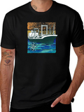 Nautical Vessel Graphic T-Shirt - Black