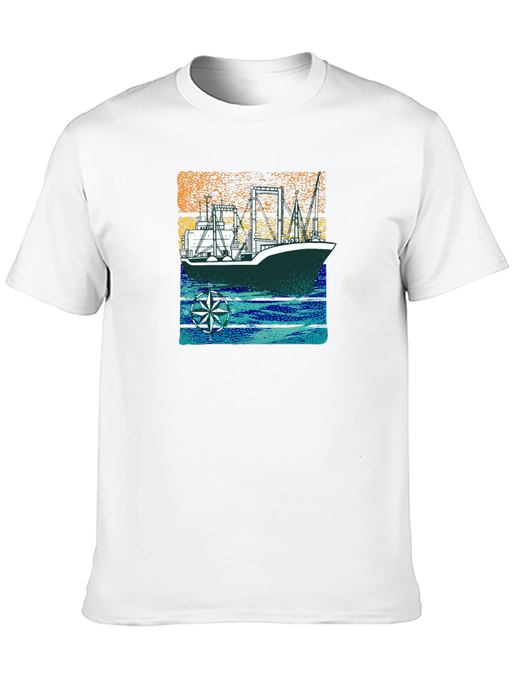 Nautical Vessel Graphic T-Shirt - Black