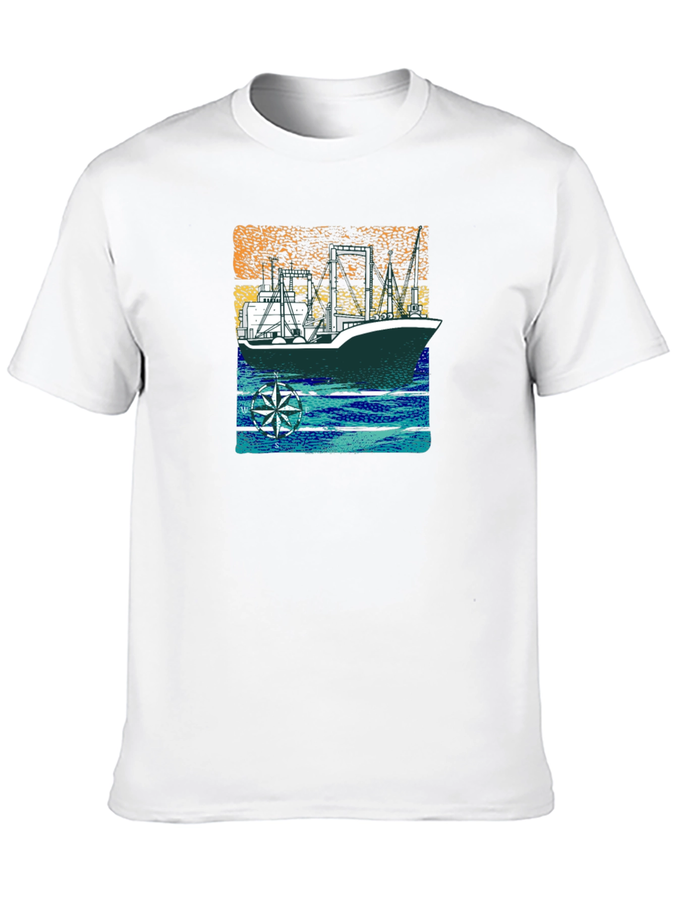 Nautical Vessel Graphic T-Shirt - Black