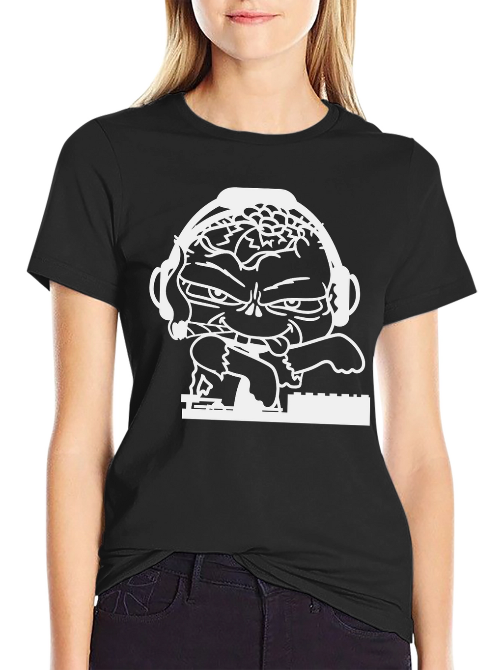 DJing Cartoon Graphic Tee - Cool Style