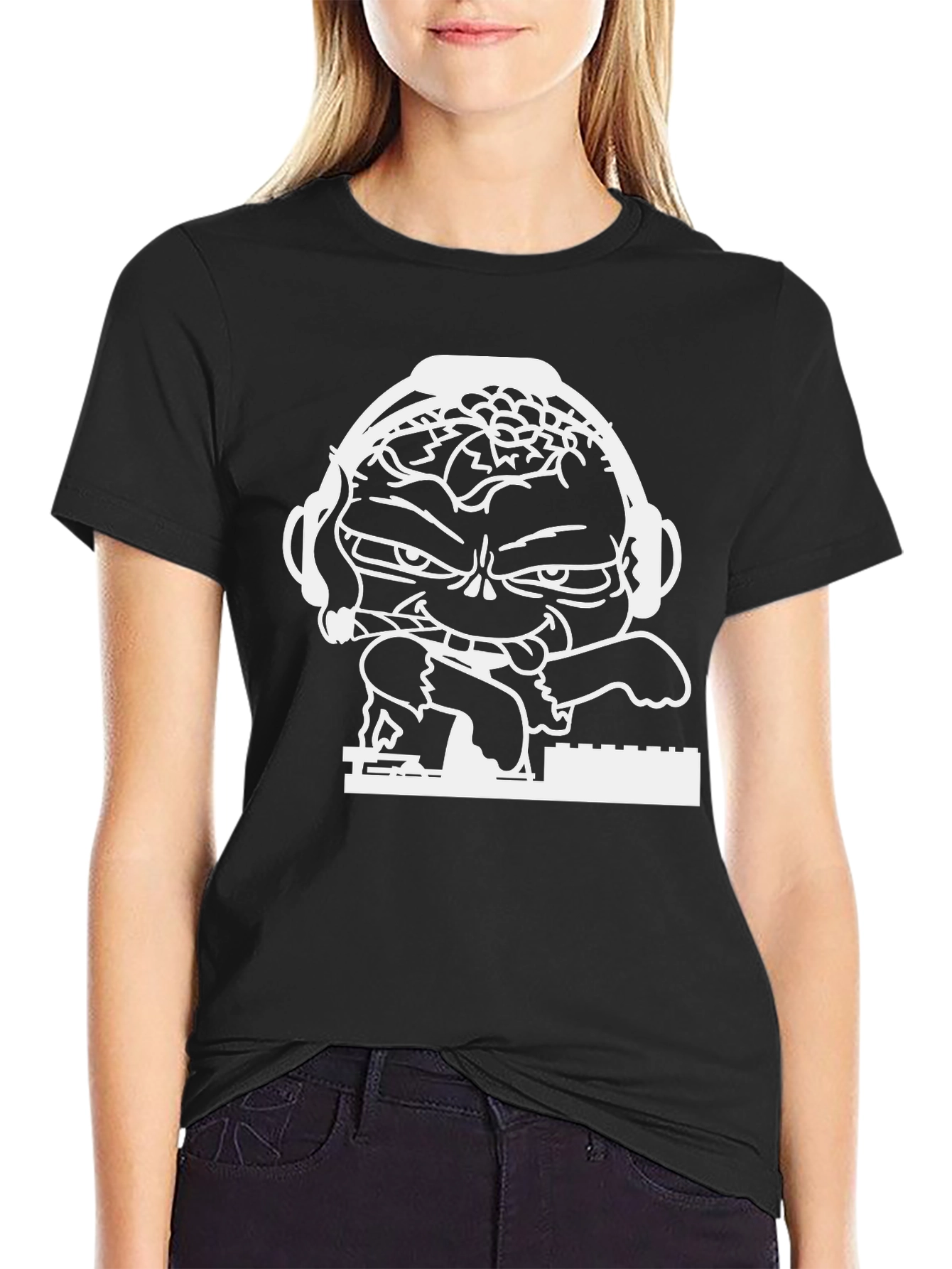 DJing Cartoon Graphic Tee - Cool Style