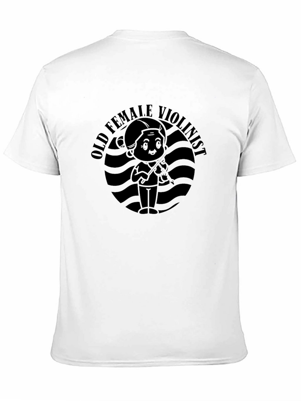 Old Female Violinist T-Shirt - Black Graphic Tee