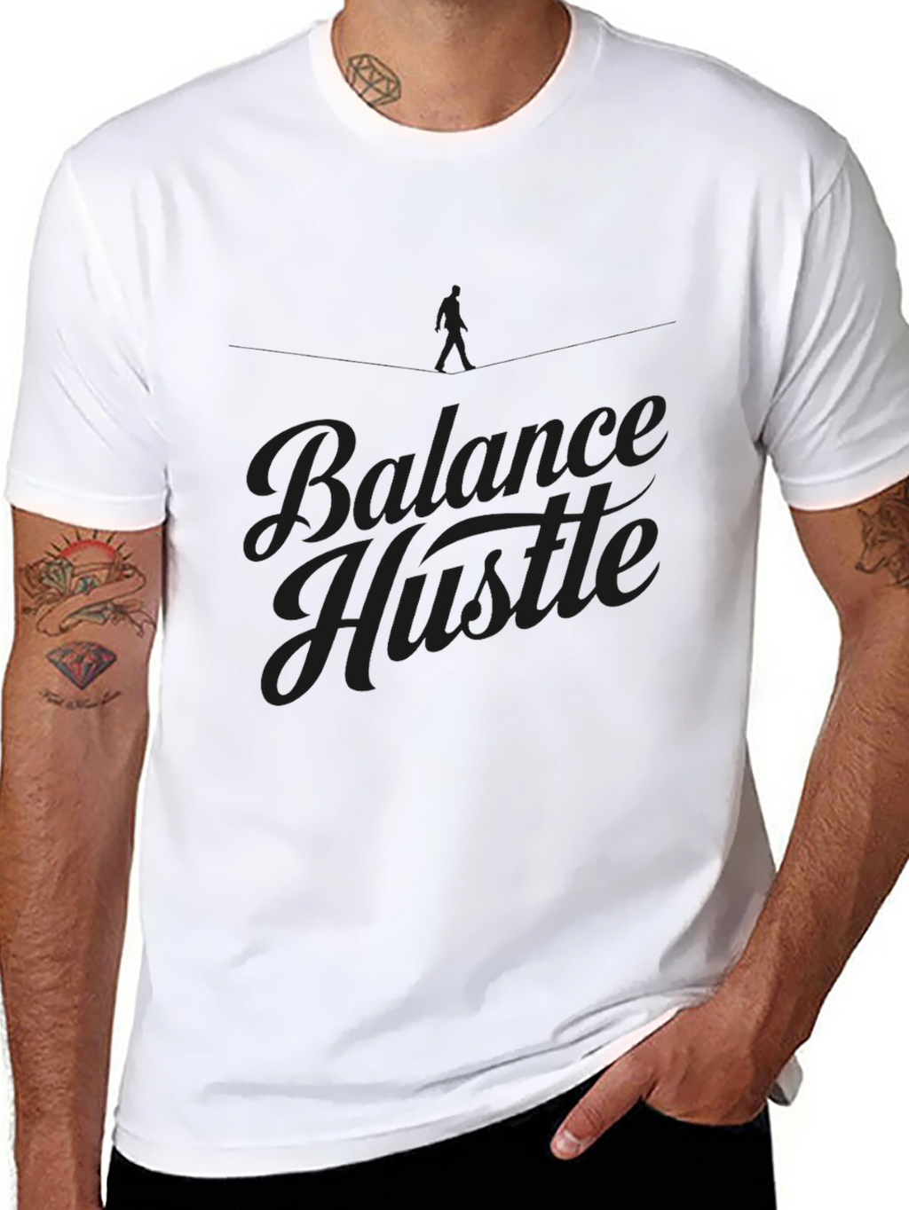 Balance Hustle Graphic T-Shirt - Mens Black Tee
