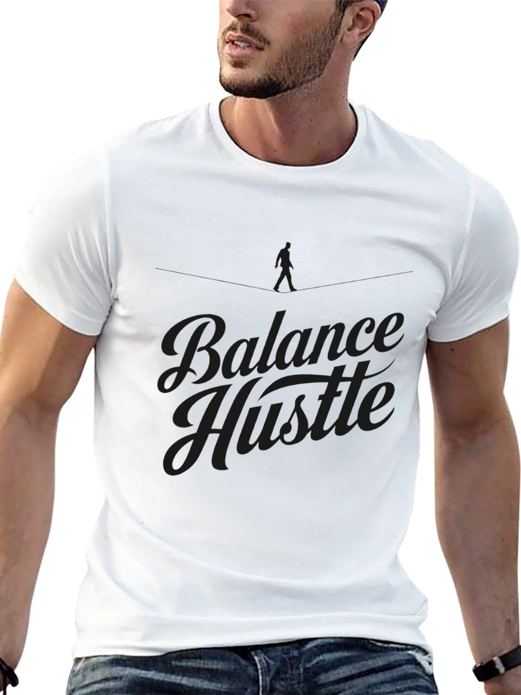 Balance Hustle Graphic T-Shirt - Mens Black Tee