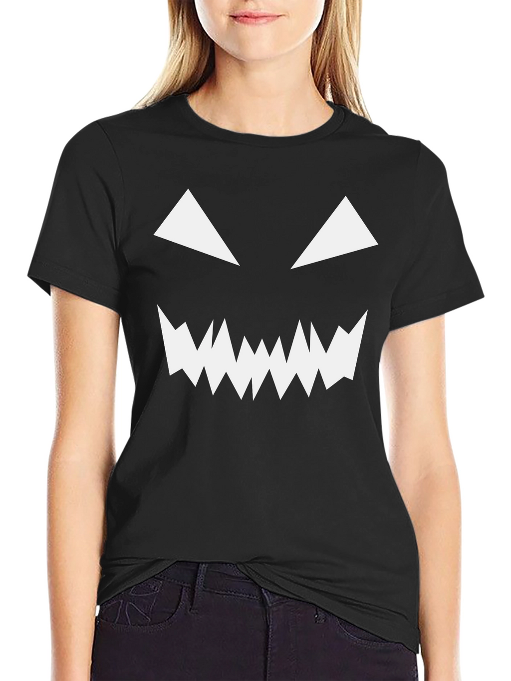 Spooky Face Black T-Shirt