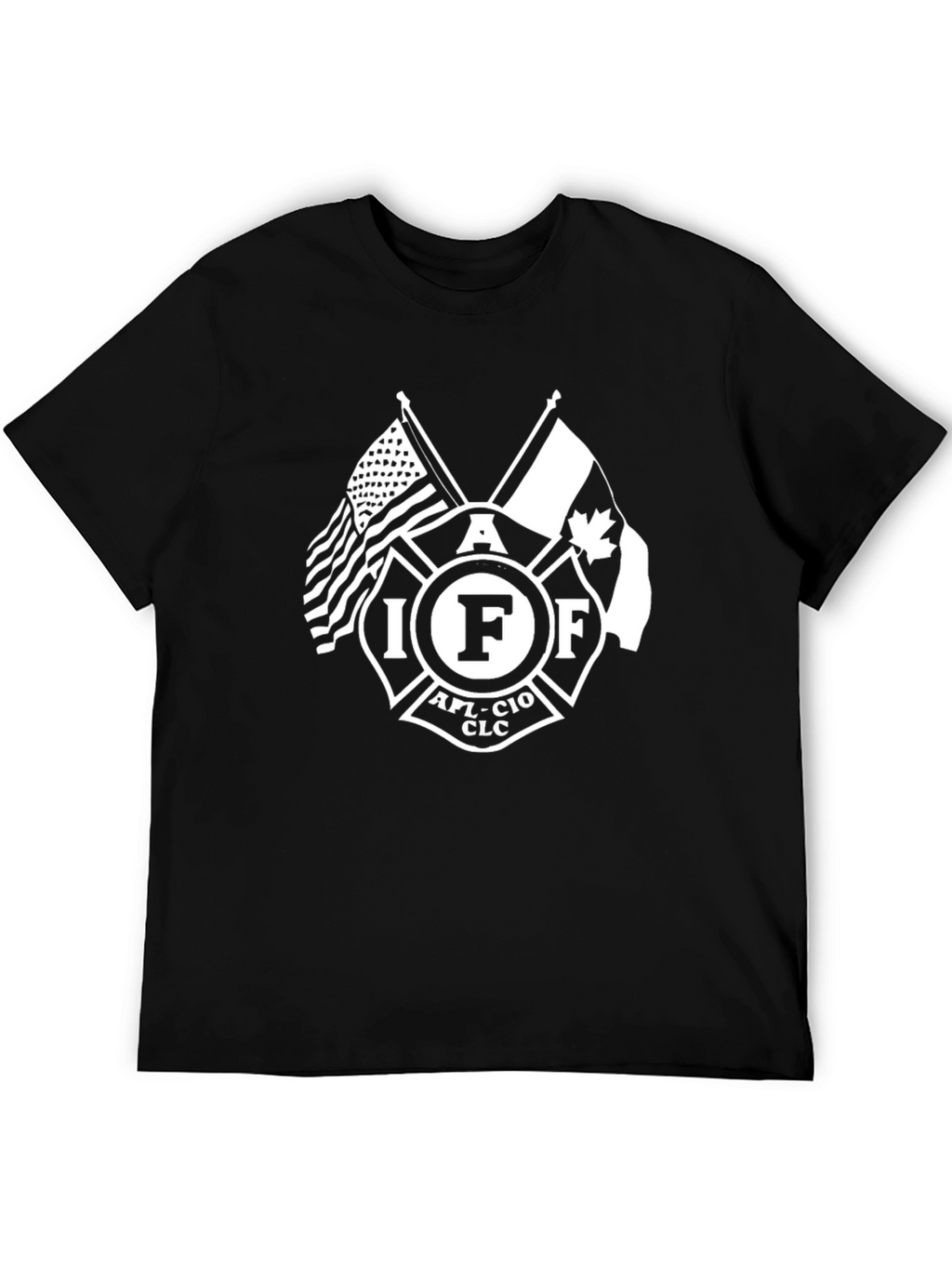 IAFF Firefighter T-Shirt - USA Canada Flags