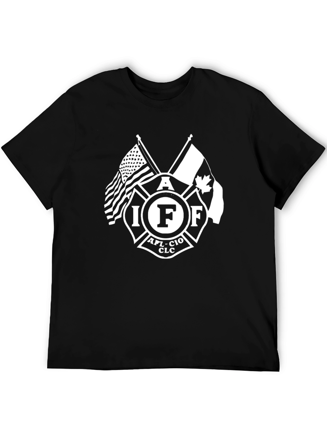 IAFF Firefighter T-Shirt - USA Canada Flags